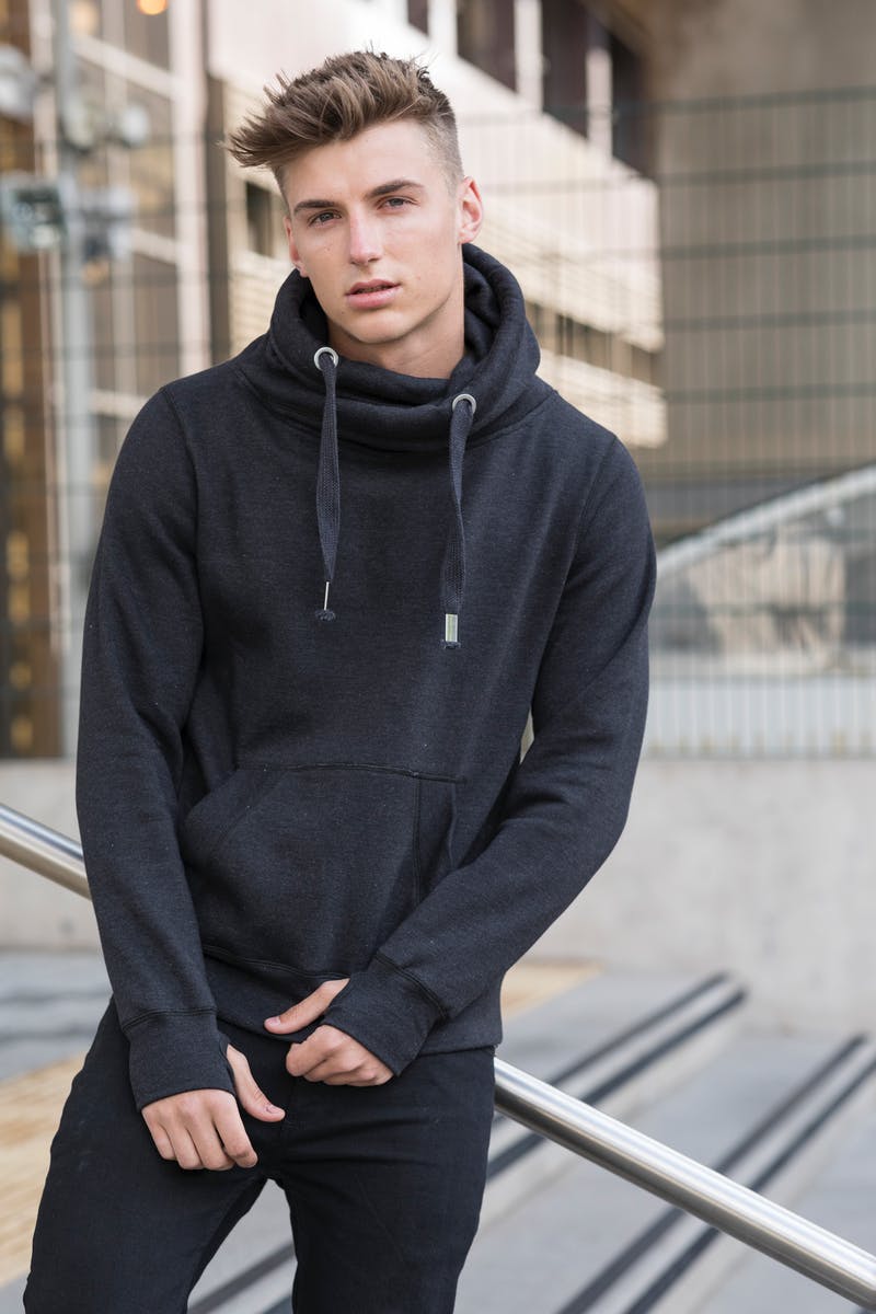 CROSS NECK HOODIE